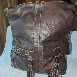 Avorio leather crossbody bag .